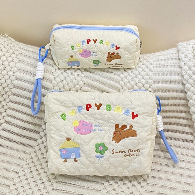 《03201》插畫風puppybaby大小化妝包