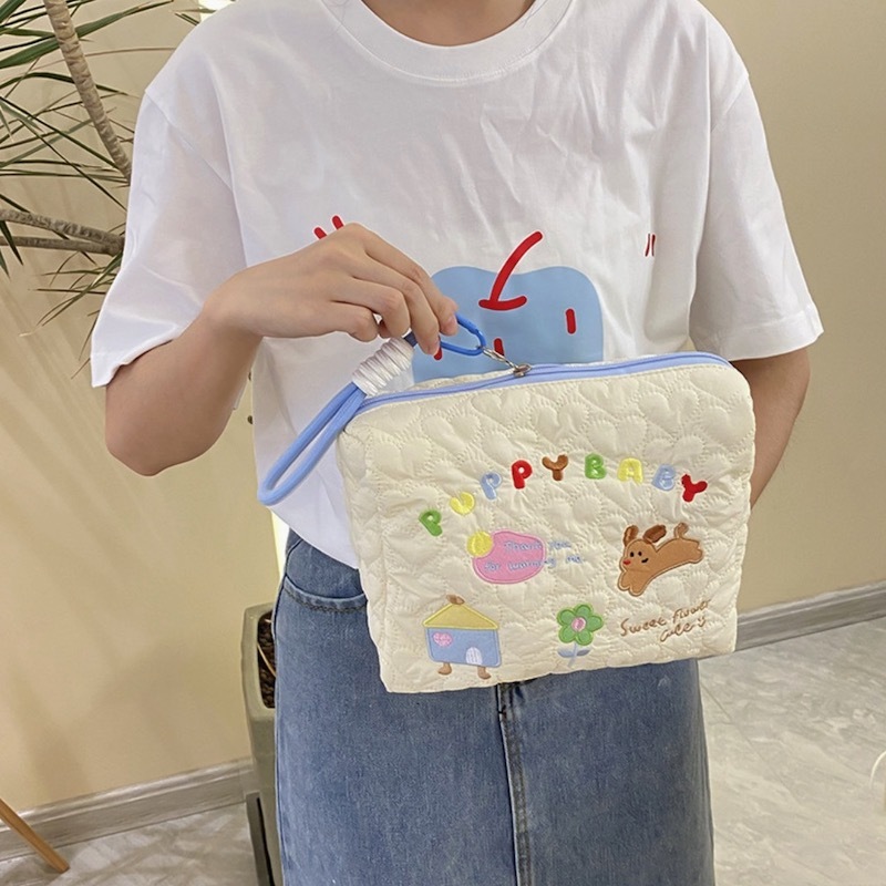 《03201》插畫風puppybaby大小化妝包