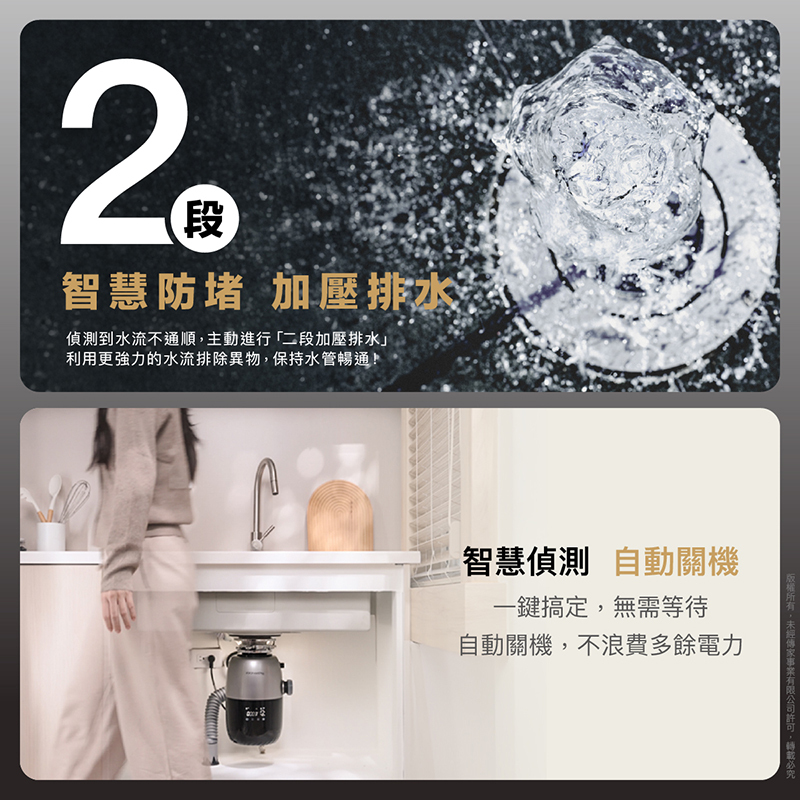 K90 斷水流廚下廚餘機