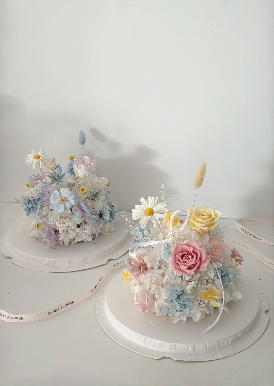 永生花繡球花蛋糕-蜜桃茫茫 (不可食用)