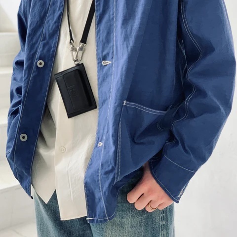 LAST PCS: A.PRESSE OVER DYEING LIGHT WEIGHT COVERALL JACKET (RAYON/COTTON) - BLUE PRE ORDER ITEM (預訂中)