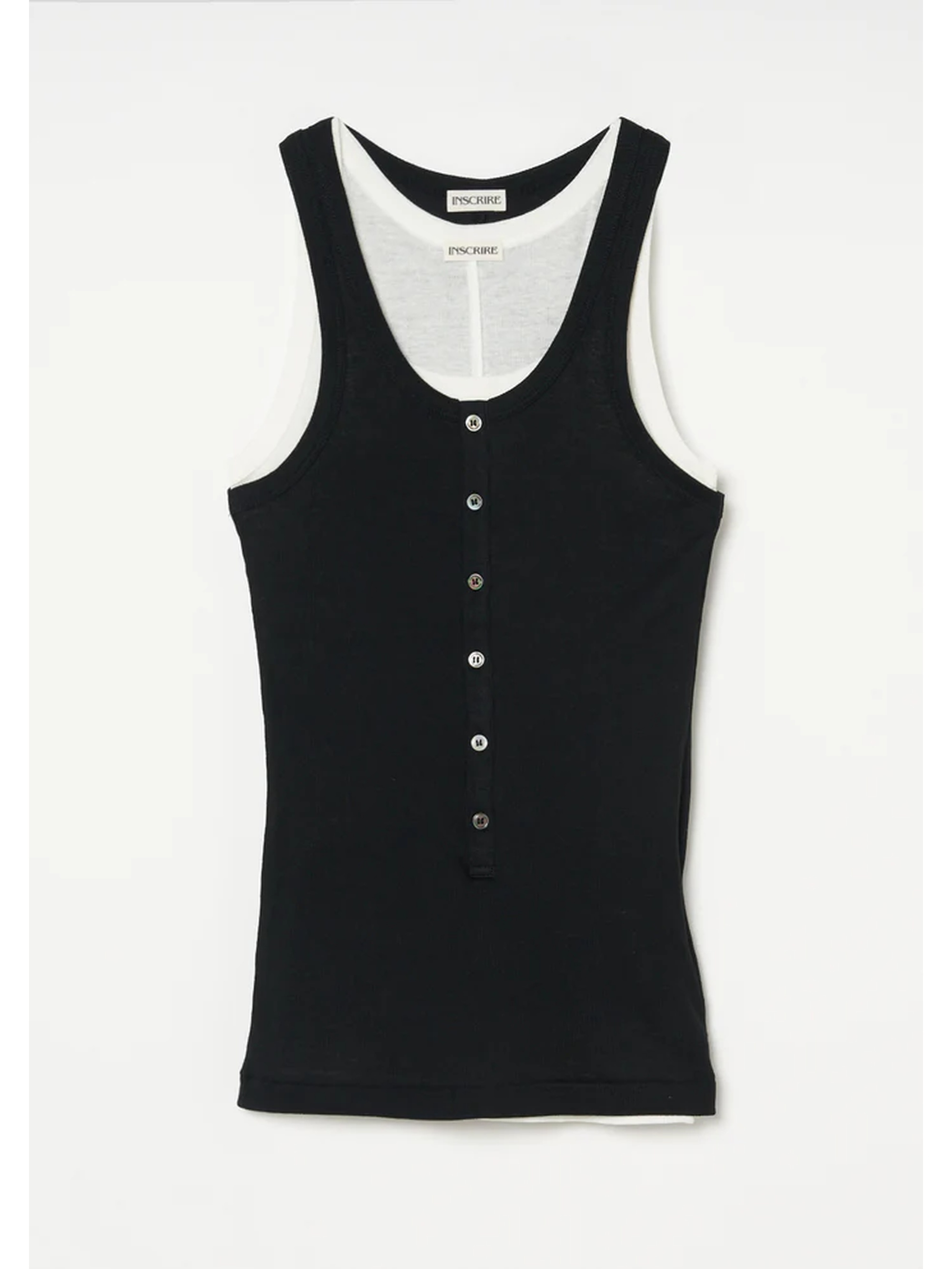 INSCRIRE NATURAL MIX RIB LAYERED T/T背心