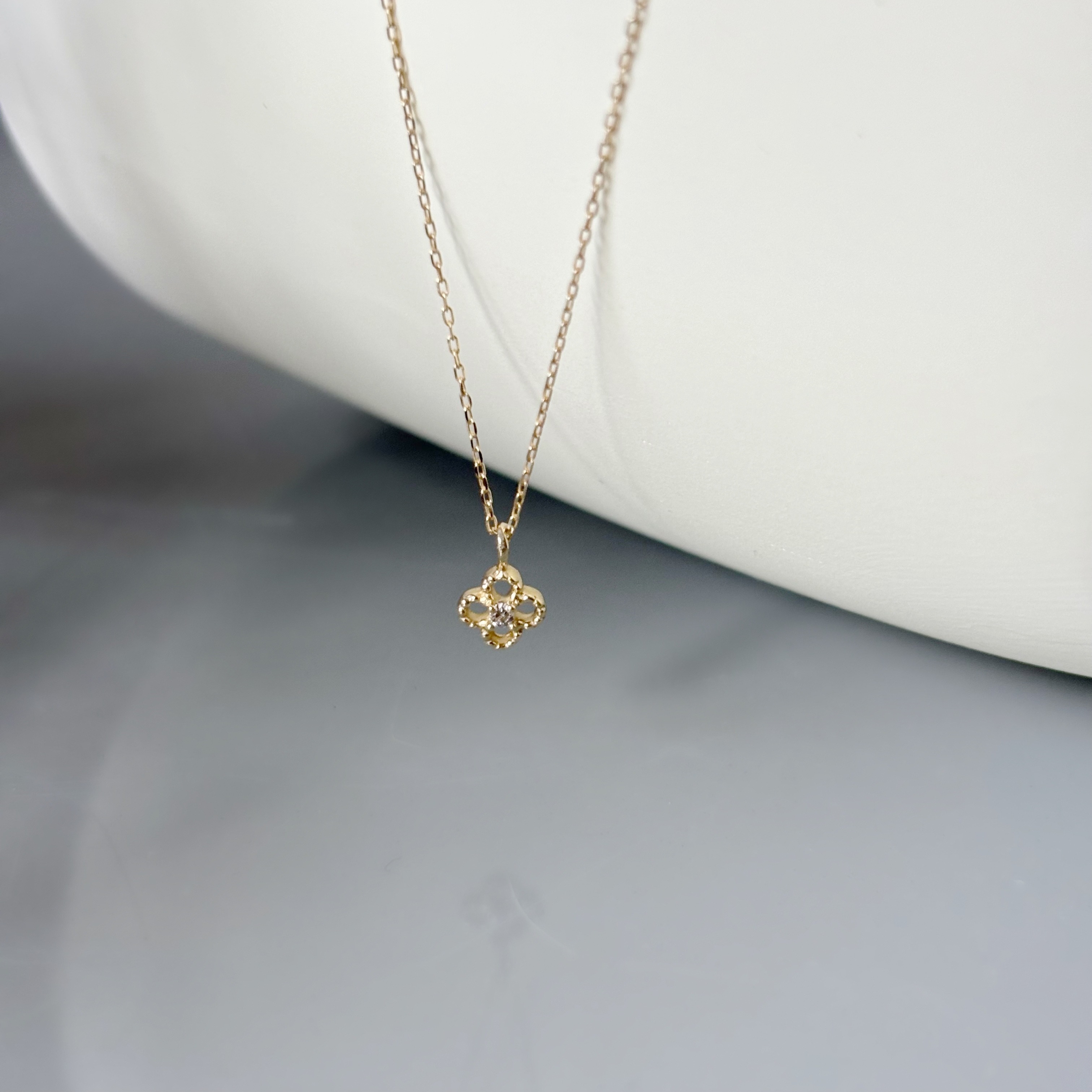 14K四葉草真鑽項鍊