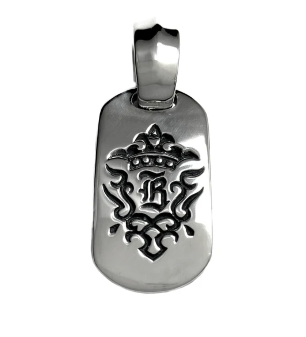 "B" Crown Dog Tag with Large Bale