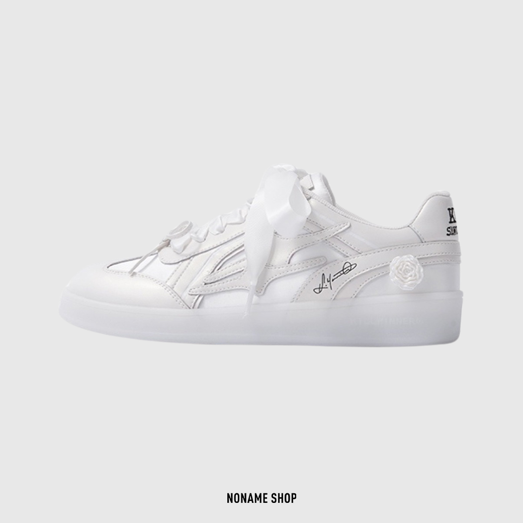 Killwinner 安俞真同款 蕾絲 德訓鞋 緞帶 白月光 (女款)