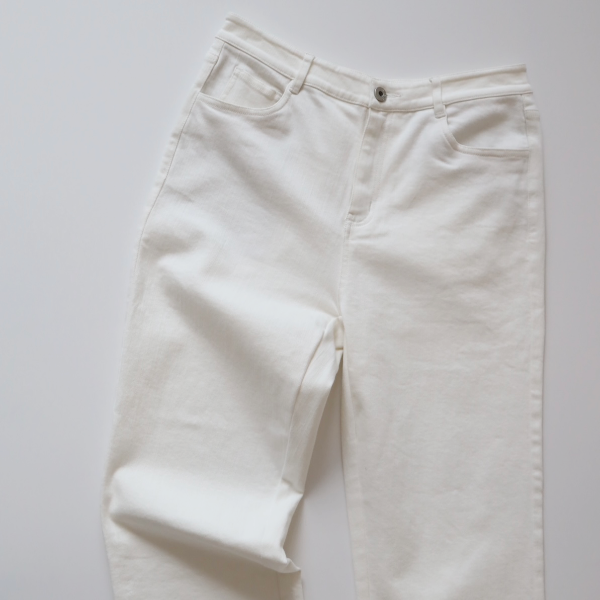 現貨 7165 高彈力白色9分直腳牛