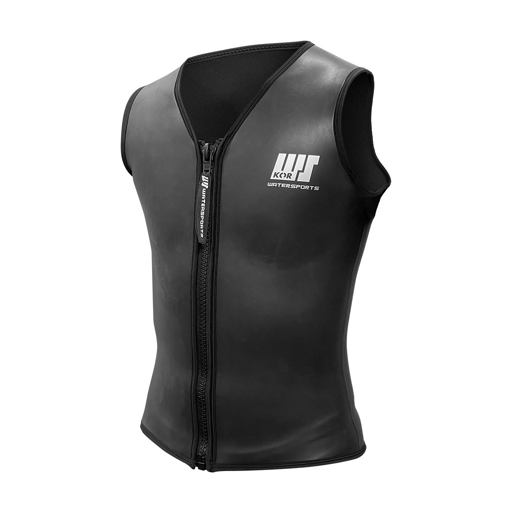 3.5mm 中性 CR 光皮防寒背心膠衣 - 黑