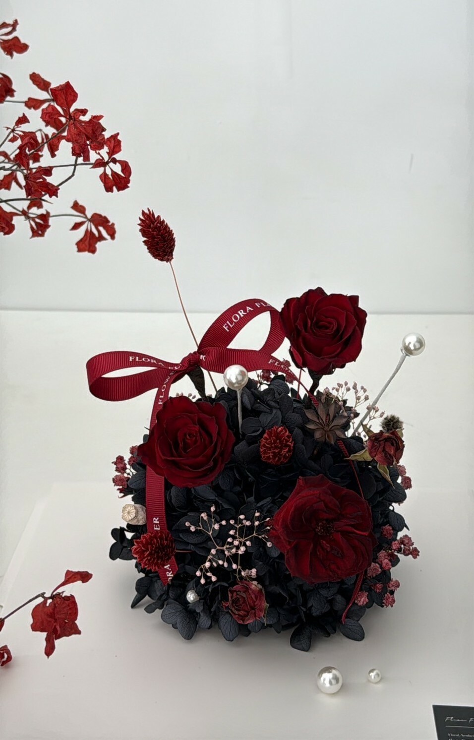 永生花繡球花蛋糕-黑森林 (不可食用)