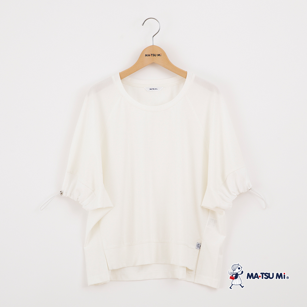 MA‧TSU Mi 簡約抽繩瑪娃小標設計上衣(白.黑)
