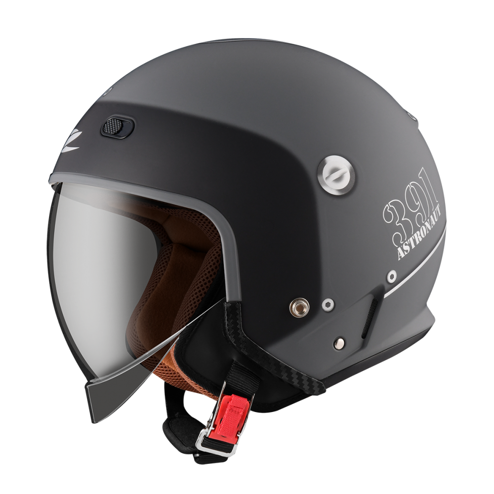 ZEUS ZS-391 A28 消光冷灰/銀 彩繪 四分之三 半罩式  大鏡片 復古帽