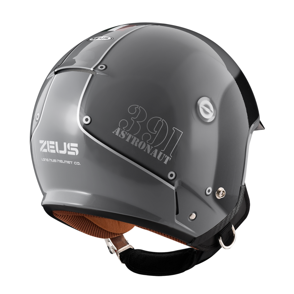 ZEUS ZS-391 A28 水泥灰/銀 彩繪 四分之三 半罩式  大鏡片 復古帽