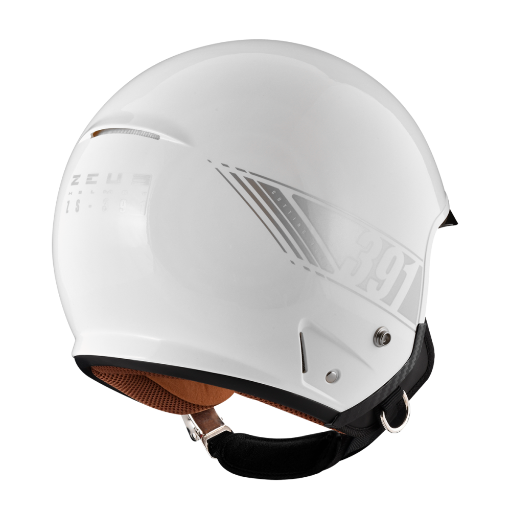 ZEUS ZS-391 亮白 素色 四分之三 半罩式  大鏡片 復古帽