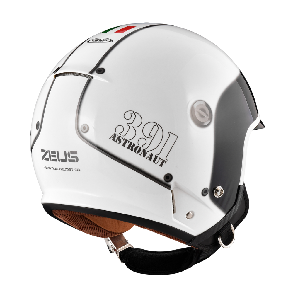 ZEUS ZS-391 A28 白/黑銀 彩繪 四分之三 半罩式  大鏡片 復古帽