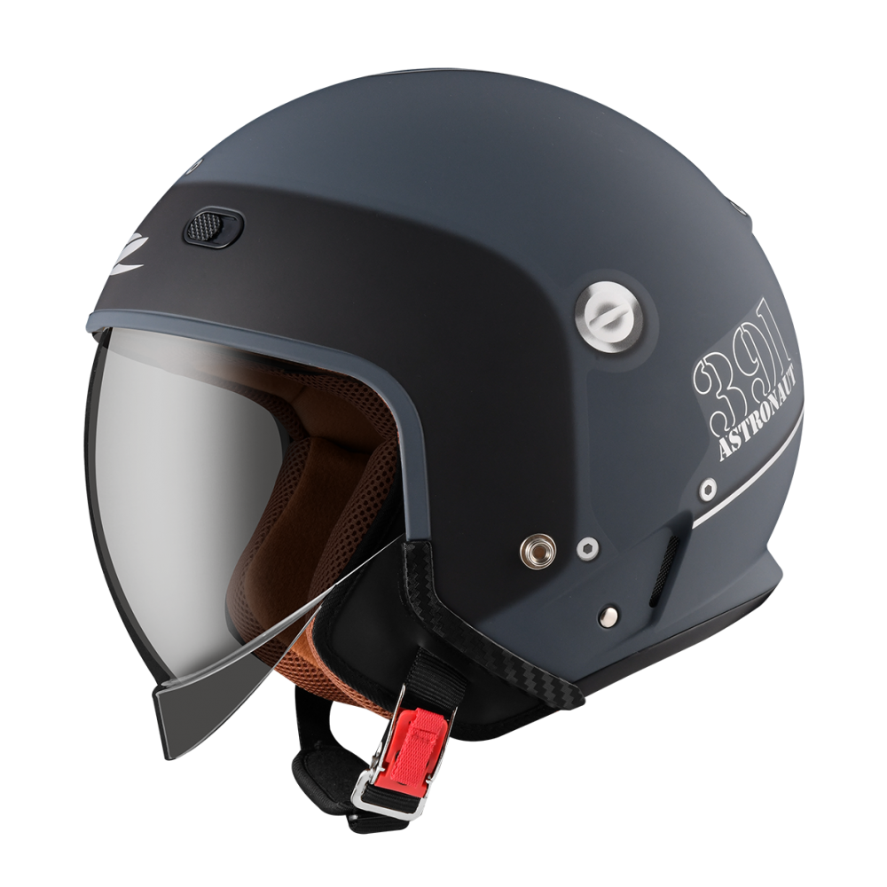 ZEUS ZS-391 A28 消光水泥藍/銀 彩繪 四分之三 半罩式  大鏡片 復古帽