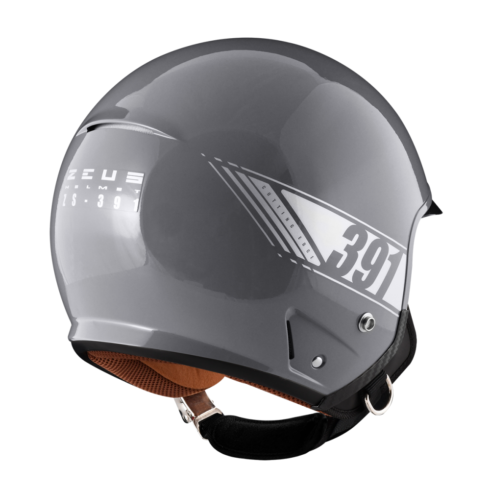 ZEUS ZS-391 水泥灰 素色 四分之三 半罩式  大鏡片 復古帽