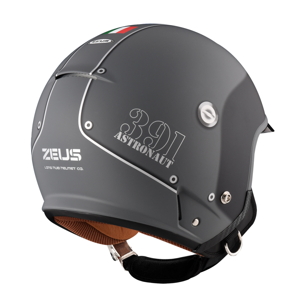 ZEUS ZS-391 A28 消光冷灰/銀 彩繪 四分之三 半罩式  大鏡片 復古帽