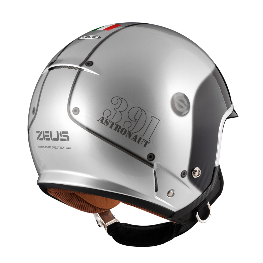 ZEUS ZS-391 A28 白銀/黑銀 彩繪 四分之三 半罩式  大鏡片 復古帽