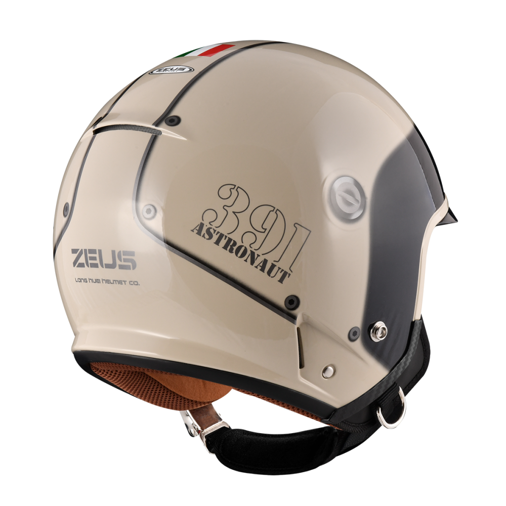 ZEUS ZS-391 A28 卡其/黑銀 彩繪 四分之三 半罩式  大鏡片 復古帽