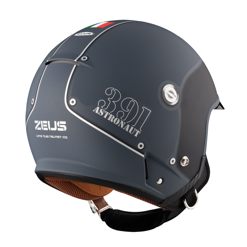 ZEUS ZS-391 A28 消光水泥藍/銀 彩繪 四分之三 半罩式  大鏡片 復古帽