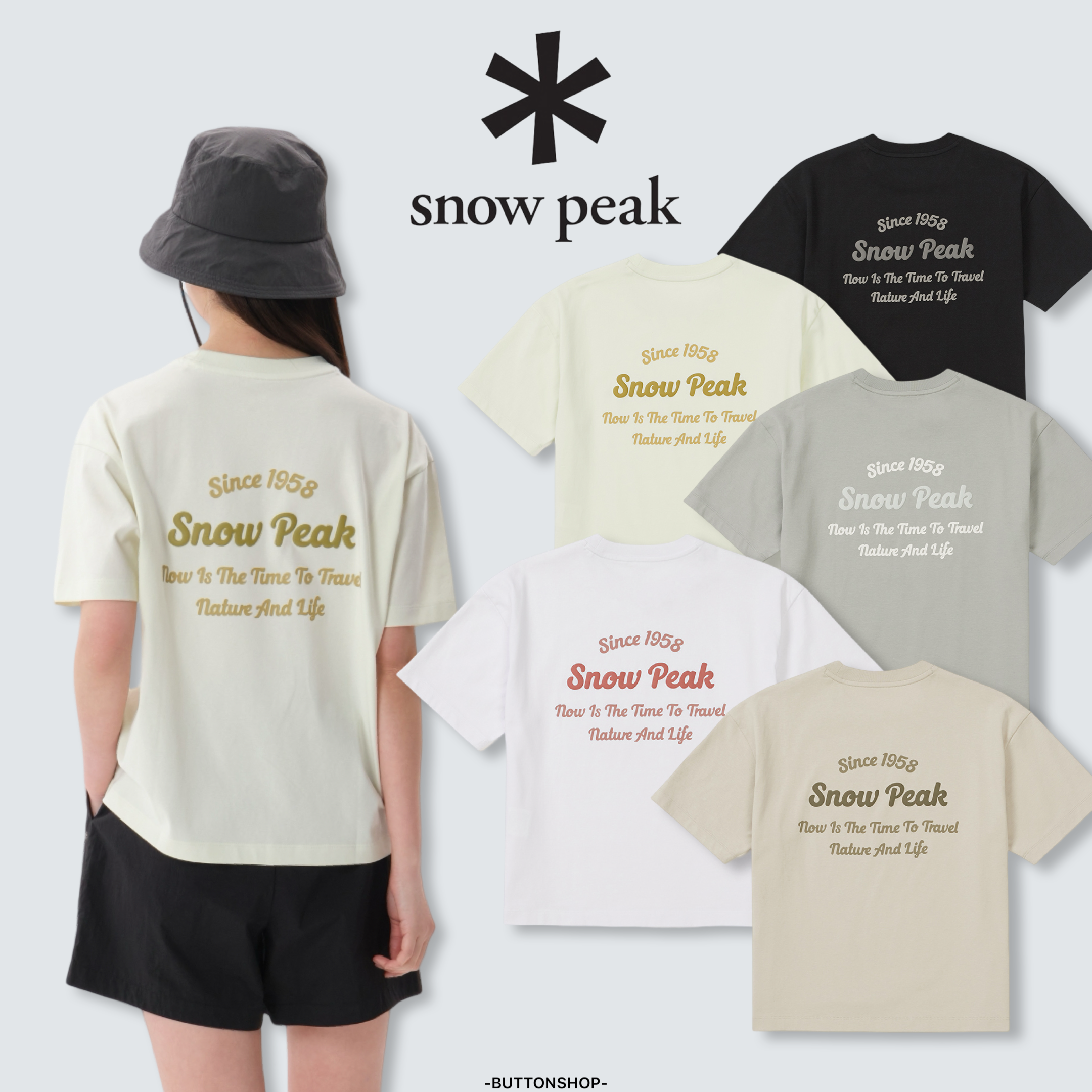 【現貨】snow peak Aerocool Women Color Semi Crop Short Sleeve T-shirts 25SS 女款 俏皮文字 短tee S25MWFTS77 速乾 涼感