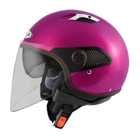 ZEUS ZS-212A 珍珠糖果桃紅 素色 四分之三 半罩式  內墨片