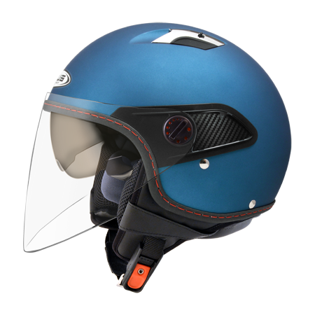 ZEUS ZS-212A 消光寶藍 素色 四分之三 半罩式  內墨片