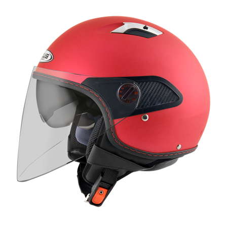 ZEUS ZS-212A 消光紅 素色 四分之三 半罩式  內墨片