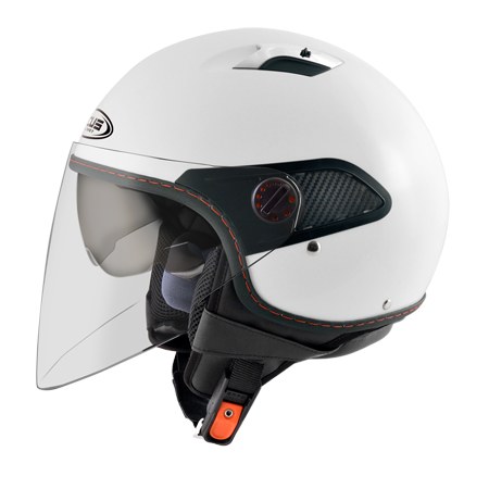 ZEUS ZS-212A 亮光白 素色 四分之三 半罩式  內墨片