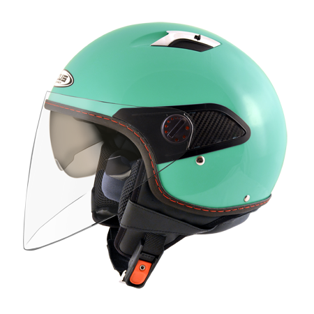 ZEUS ZS-212A 淺藍綠 素色 四分之三 半罩式  內墨片