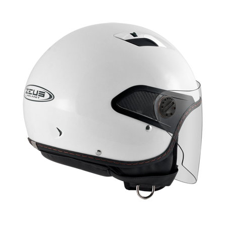 ZEUS ZS-212A 亮光白 素色 四分之三 半罩式  內墨片