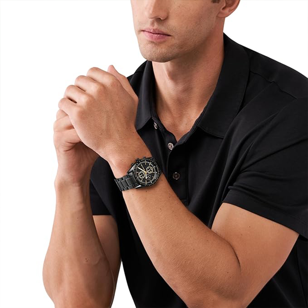 【Michael Kors】 MK9113 真三眼 計時 日期顯示 黑框 不鏽鋼 夜光 都會 男款 石英錶