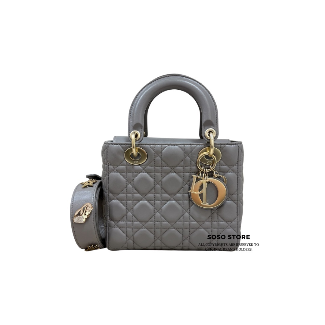 Dior Lady Dior Small Bag - Grey / Ghw