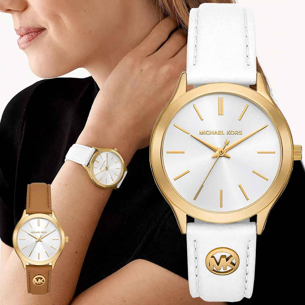 【WANgT】Michael Kors MK7465/MK7466 亮麗都會風格 簡約時標 金框 女款 石英錶