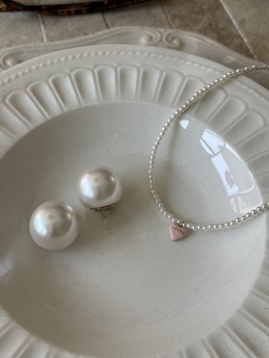 Lucky 幸運心珍珠串項鍊