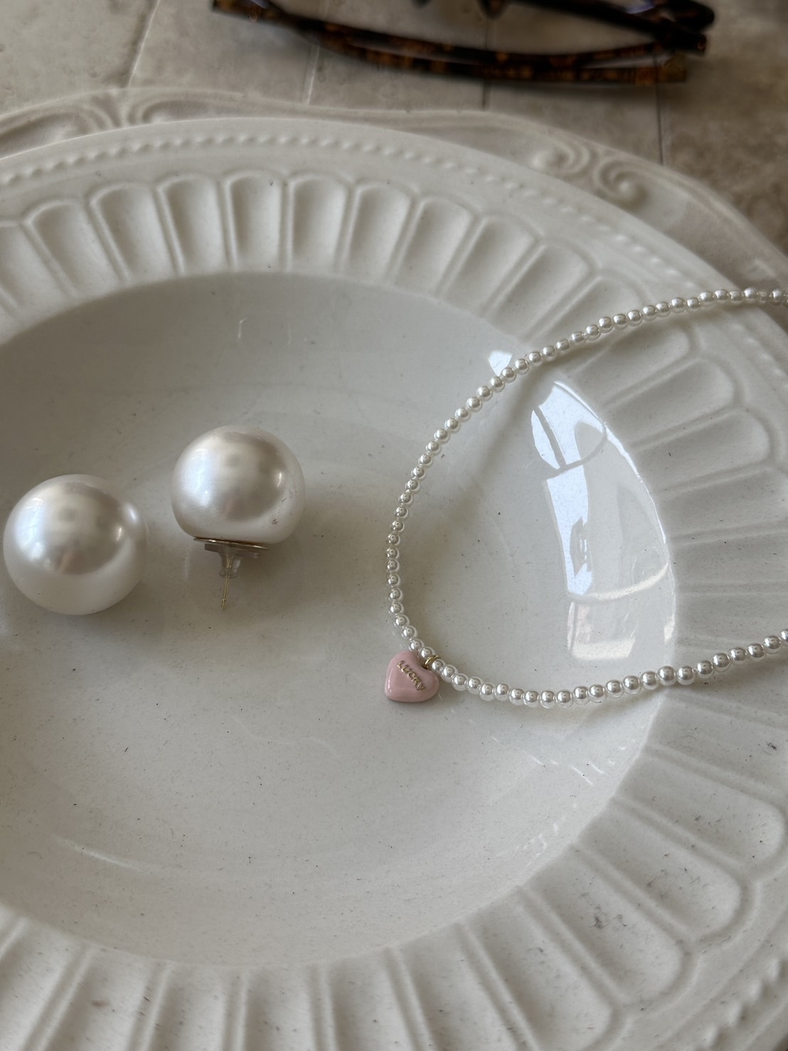 Lucky 幸運心珍珠串項鍊