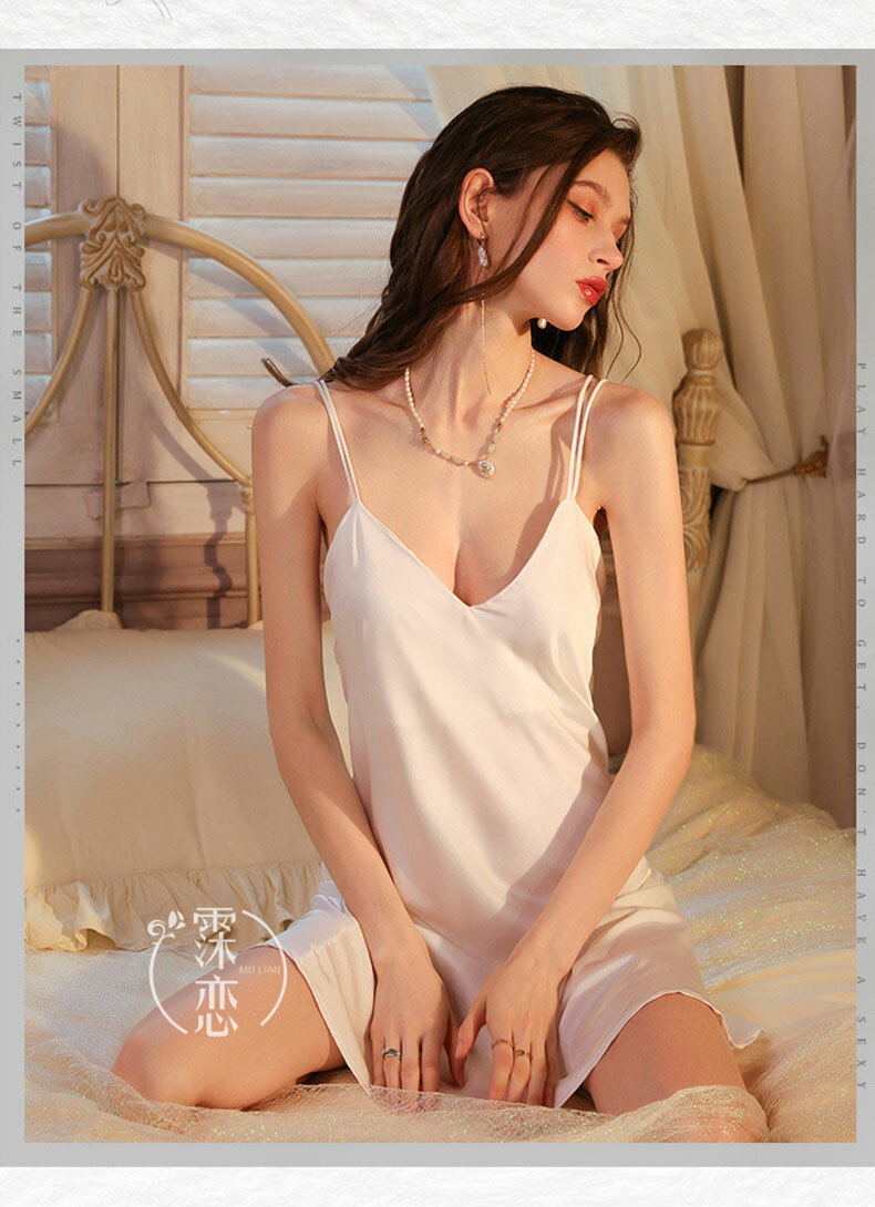 輕奢浪漫絲滑緞面吊帶睡裙｜情趣內衣