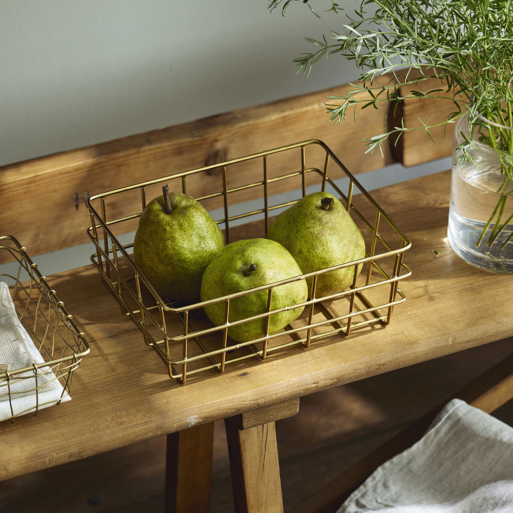 fog - 金色鐵製儲物籃