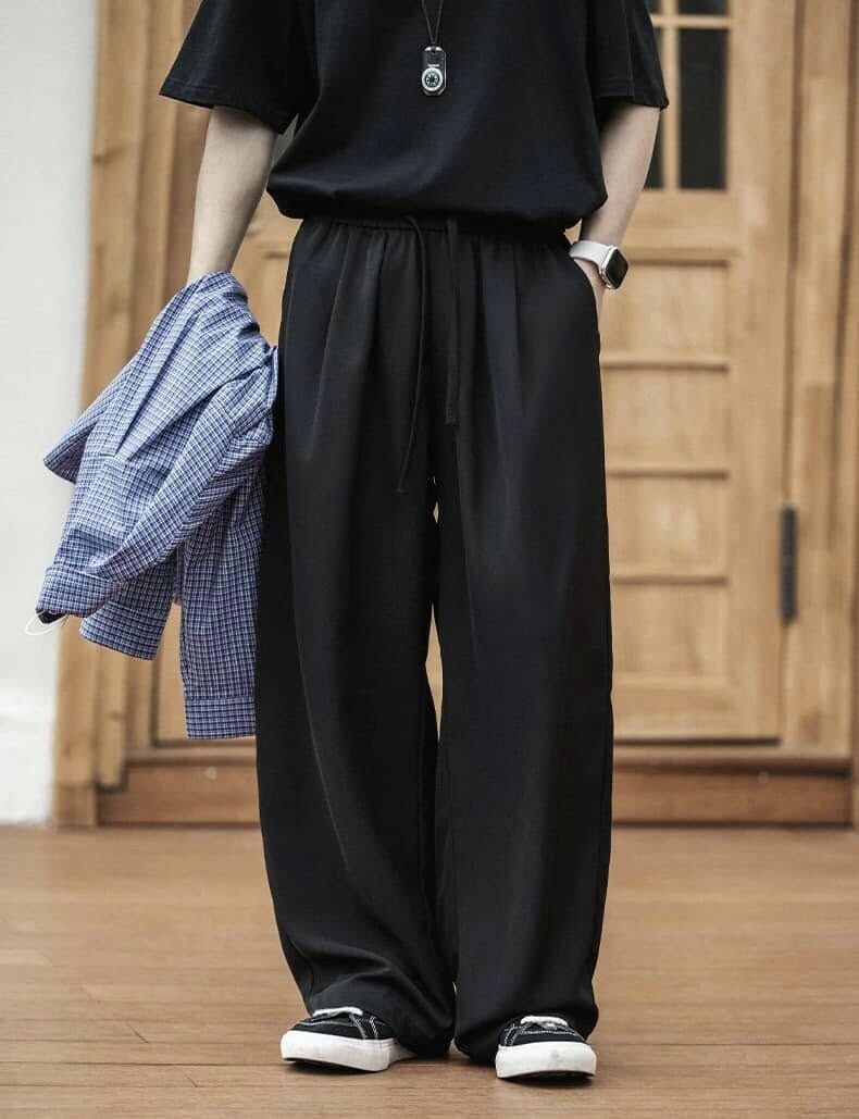 Doupicks 寬鬆垂墜涼感類西裝長褲 日系選品