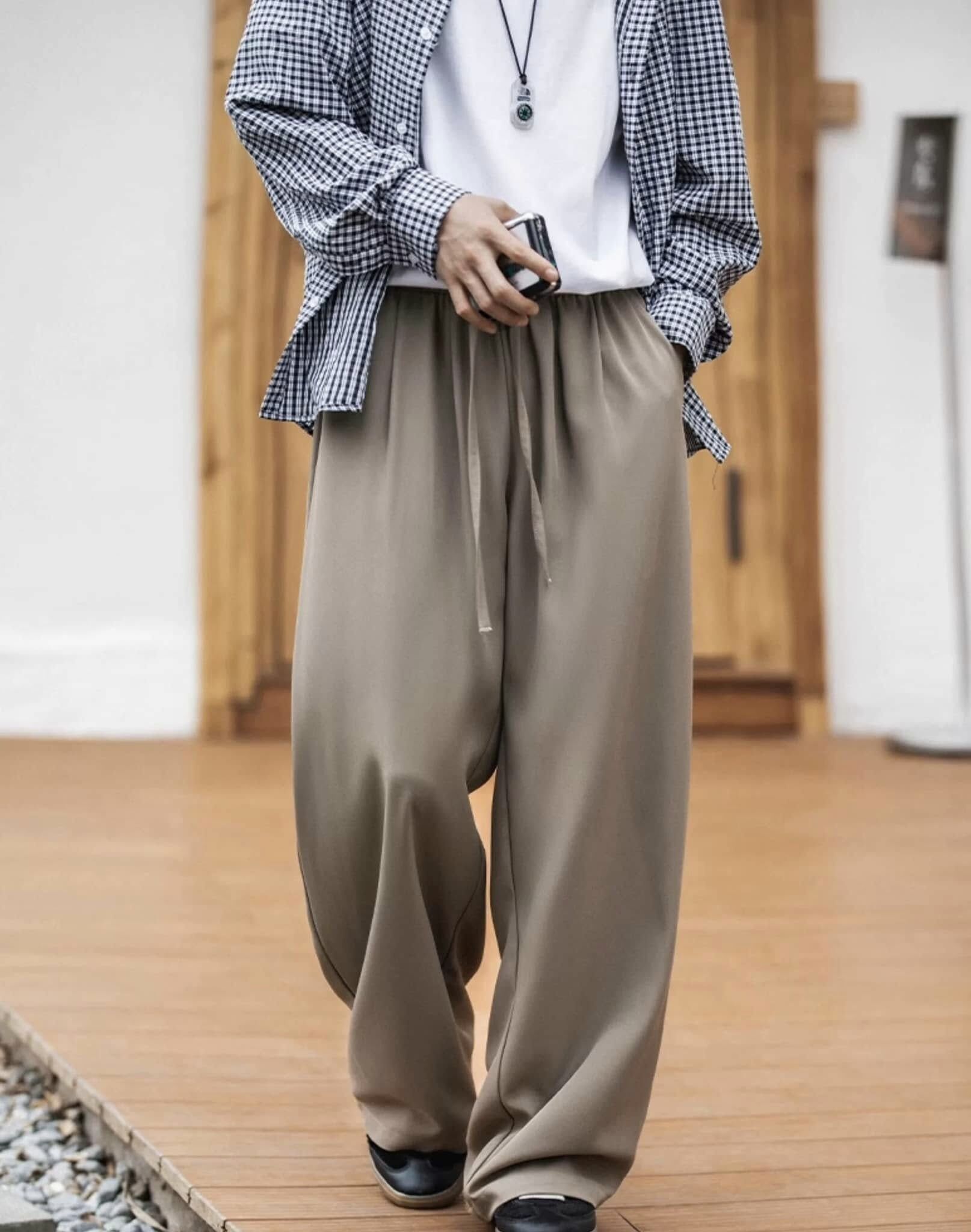 Doupicks 寬鬆垂墜涼感類西裝長褲 日系選品