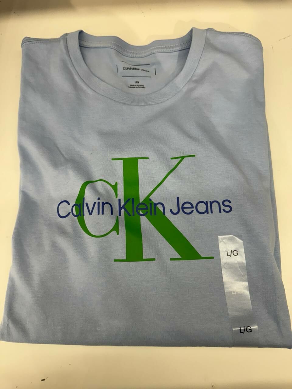 [S] CALVIN KLEIN SEASONAL MONOLOGO TEE,BLUE, SP40603174-40EM286430 (SCK694)