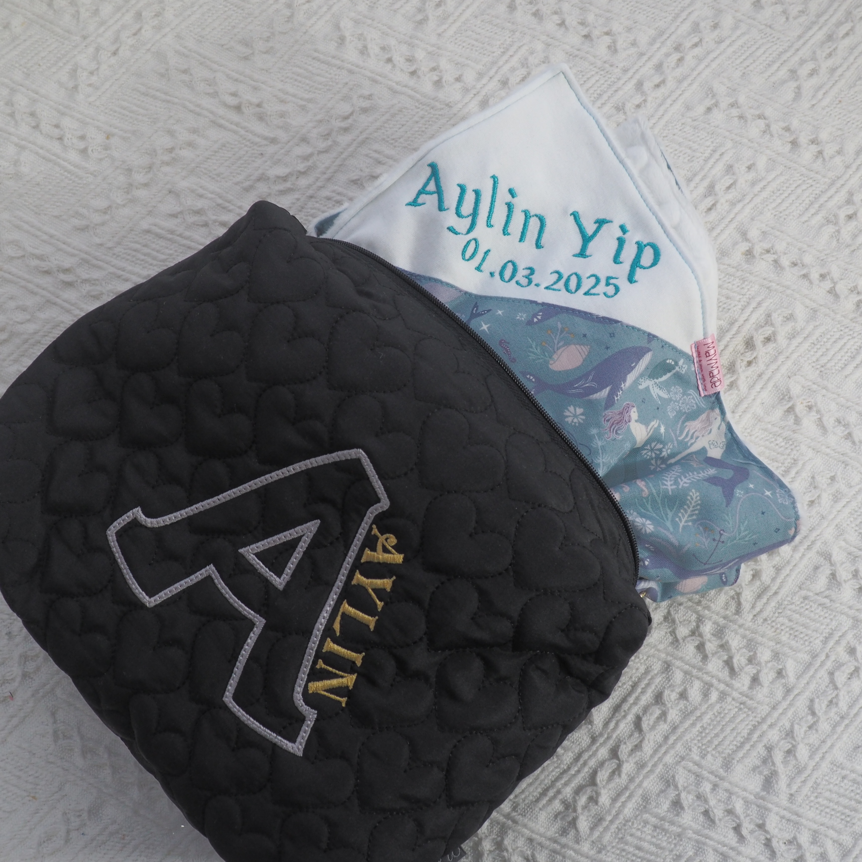 黃色麵包圖案 BB被仔 嬰兒被 可繡名