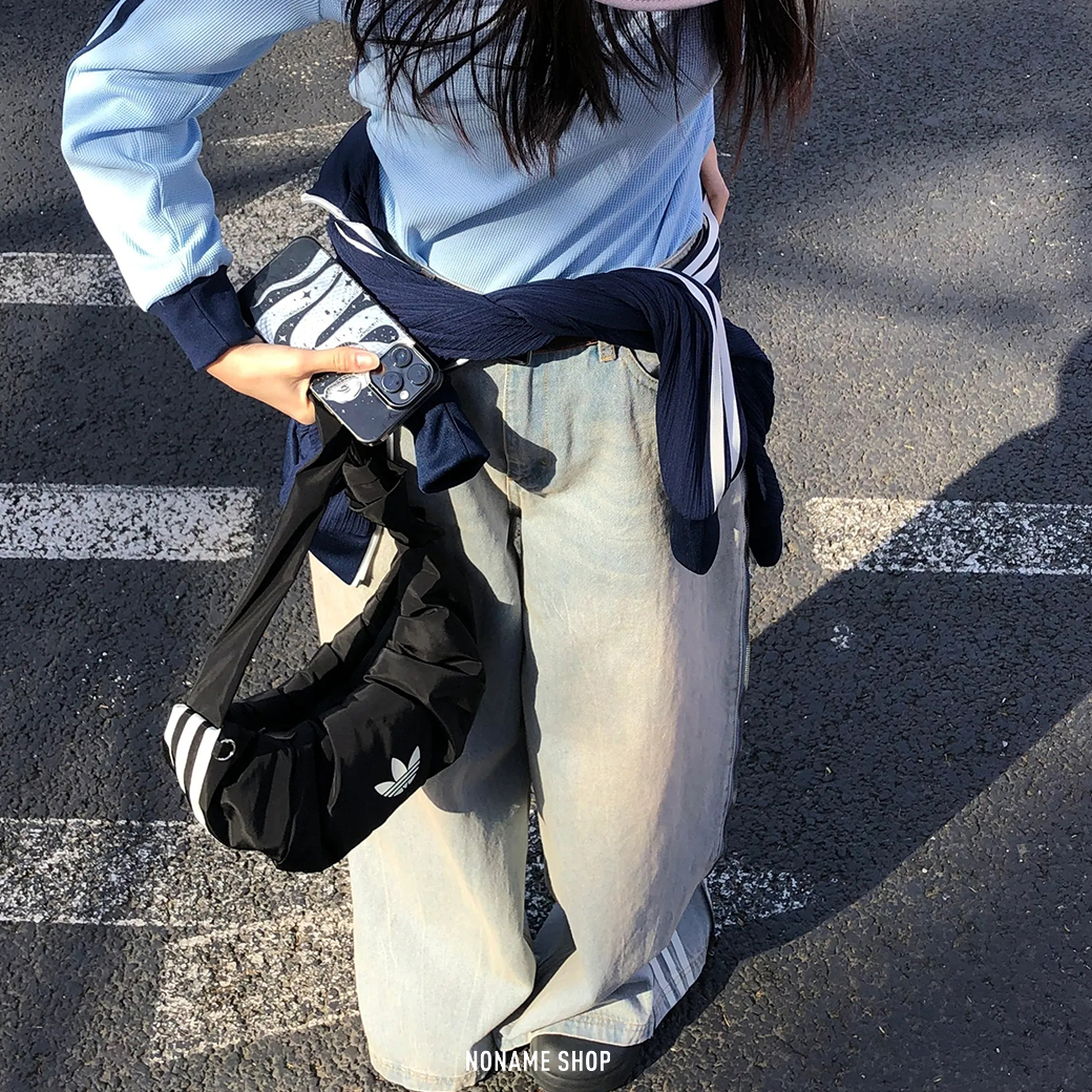 ADIDAS ORIGINALS 三葉草 皺皺 牛角包 雲朵包 黑色