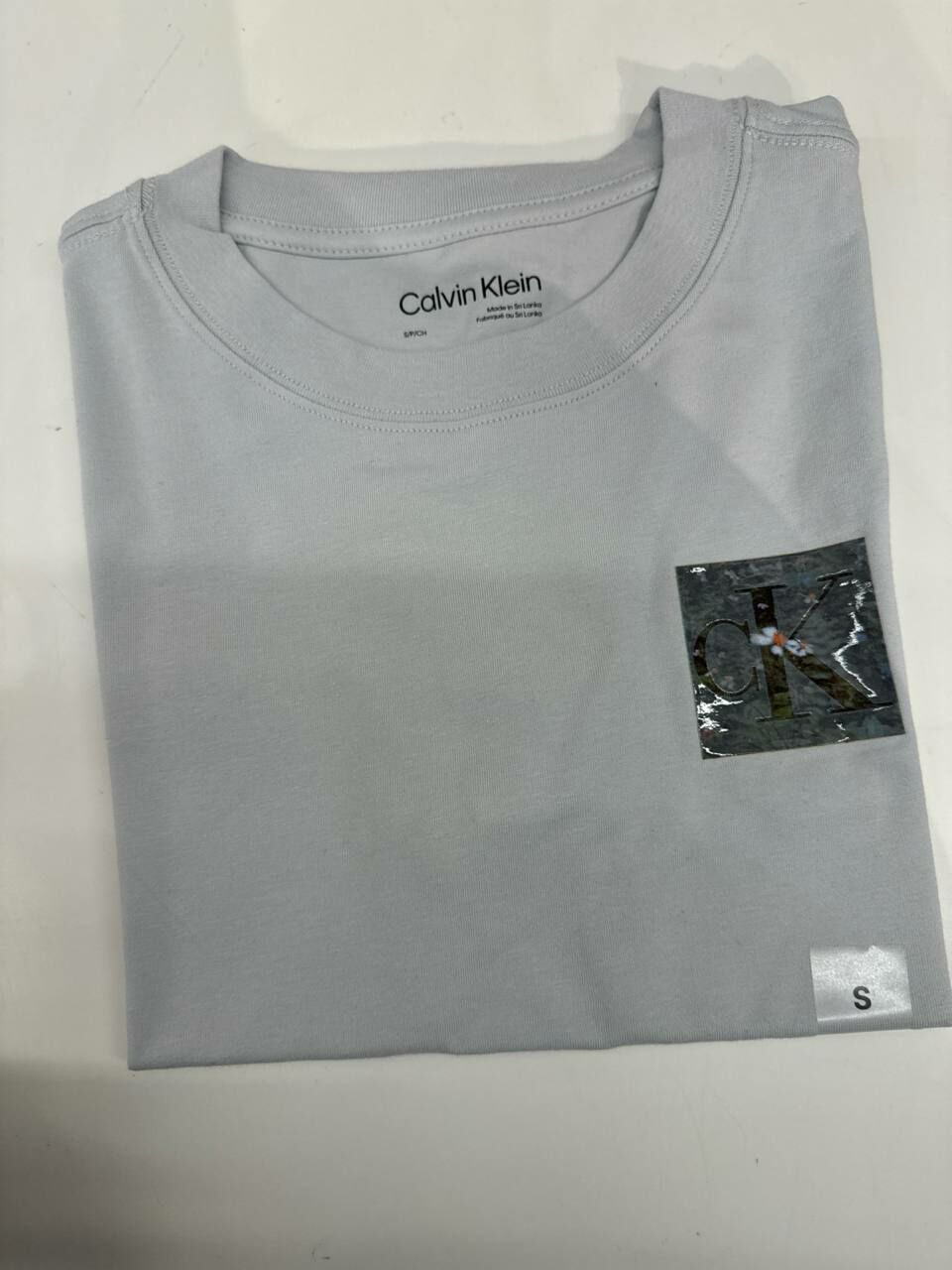 [S] CALVIN KLEIN SMALL PRINT LOGO T-SHIRT,BLUE, SP47605710-478021S020 (SCK697)