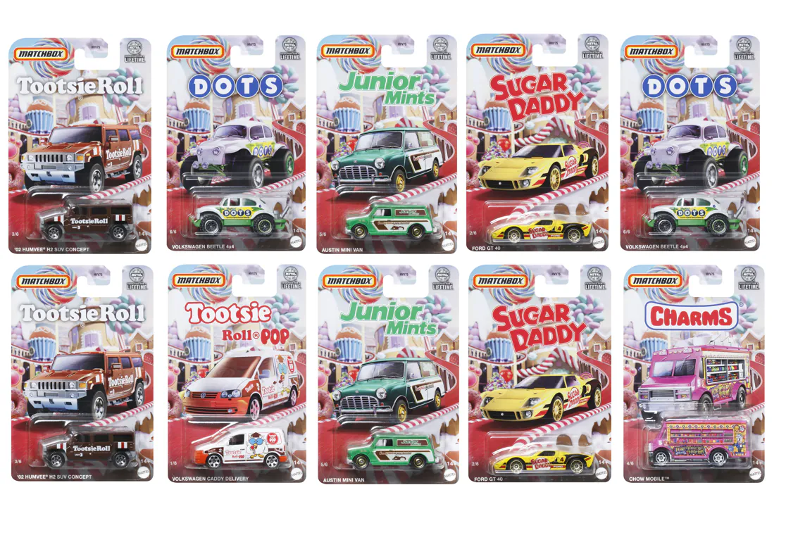 《 MATTEL 》 火柴盒小汽車-糖果汽車系列(隨機出貨)