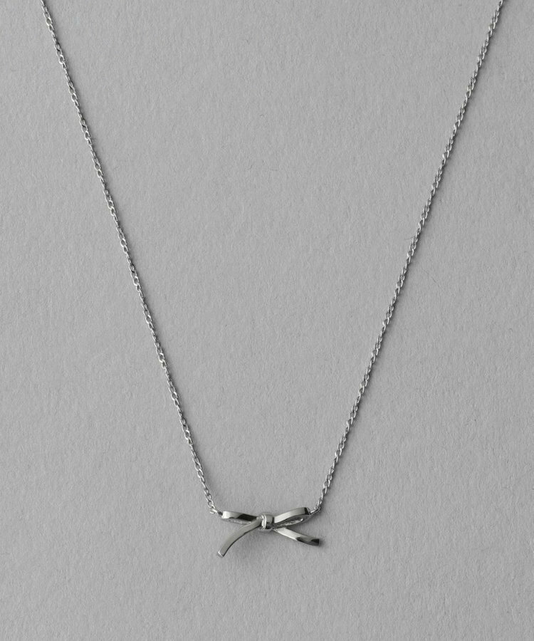 [現貨優惠]ete 緞帶蝴蝶結項鍊 銀