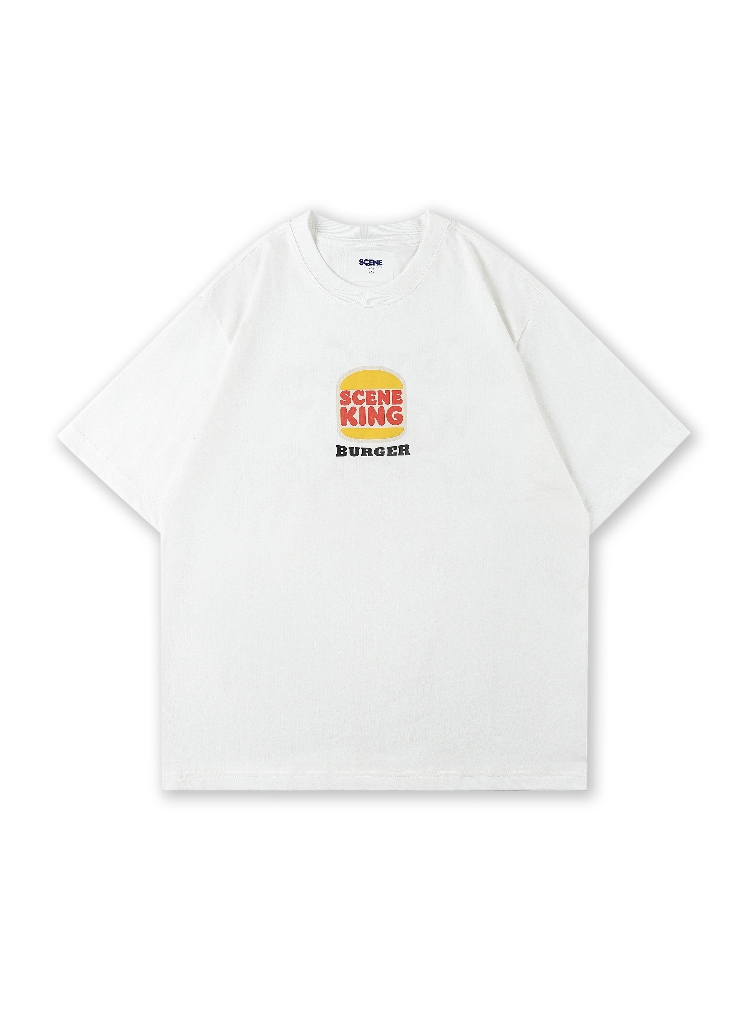Retro 80'S Graphic Tee 03 // White (Burger)