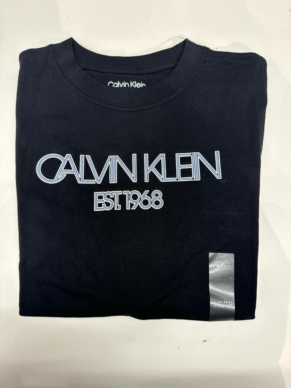 [S] CALVIN KLEIN LOGO EST 1968 ROUND NECK T-SHIRT,BLACK, SP47603937-478003S001 (SCK705)