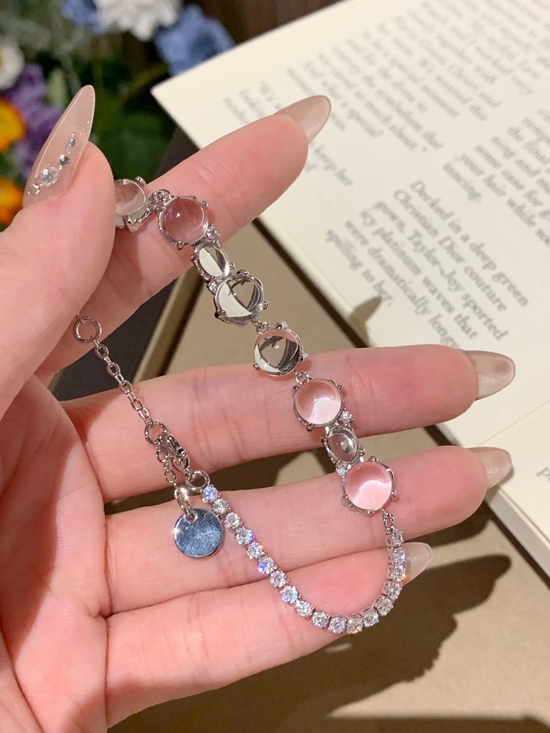 DAN DREAM 極簡法式 琉璃水珠 手鍊 DD-13A727