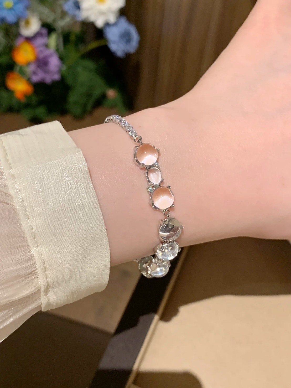 DAN DREAM 極簡法式 琉璃水珠 手鍊 DD-13A727