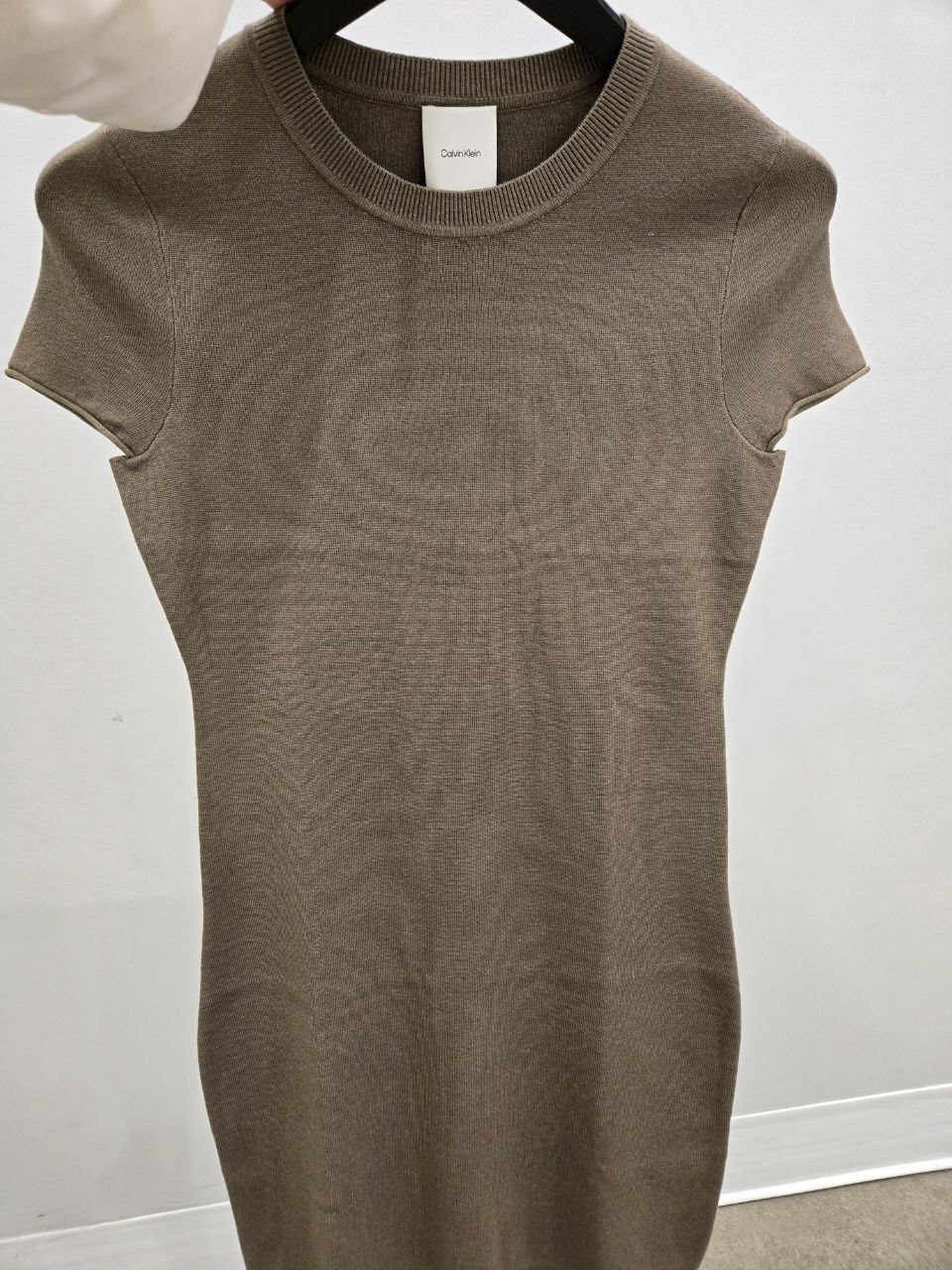 [S] CALVIN KLEIN CREW NECK MINI DRESS,BROWN, SP40602898-40WK337720 (SCK707)